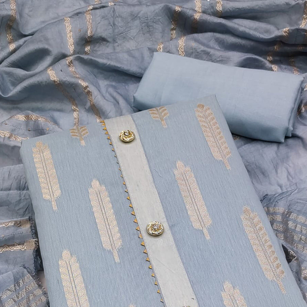 Grey Woven Modal Dress Material