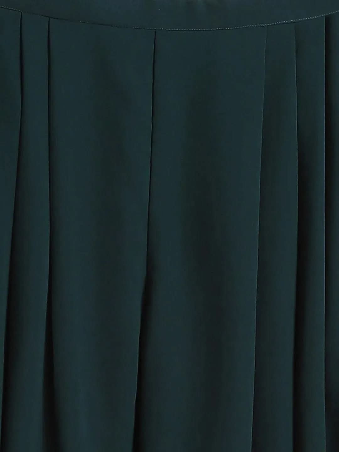 Green Embellished Georgette Dhoti Saree