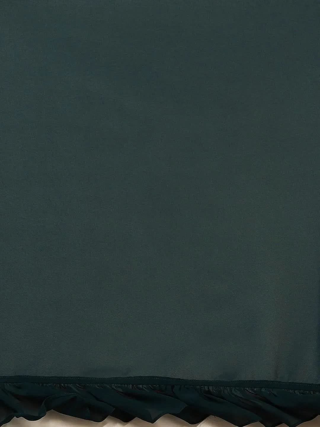 Green Embellished Georgette Dhoti Saree