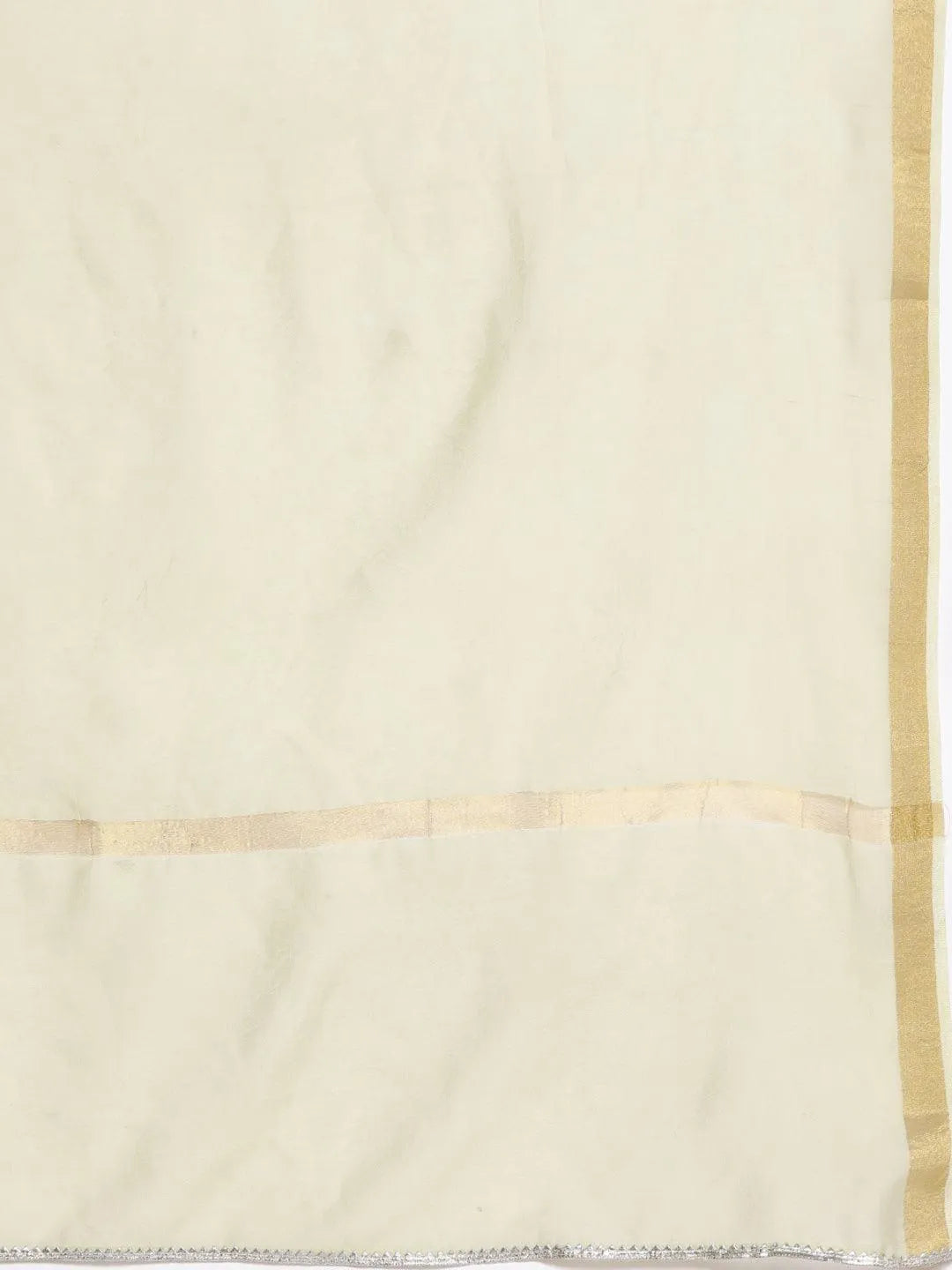 Green Yoke Design Silk Blend A-Line Kurta With Trousers & Dupatta