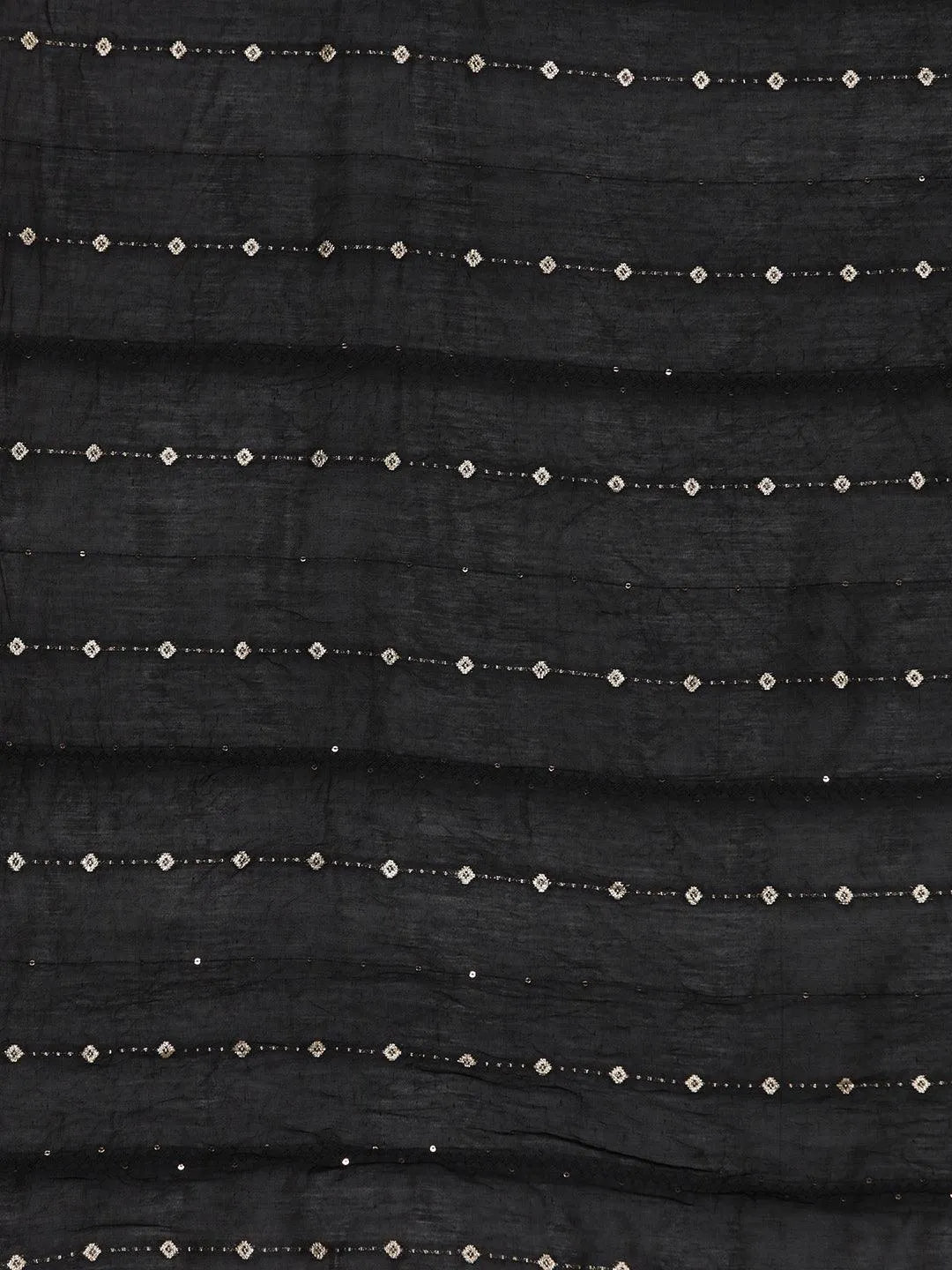 Grey Yoke Design Silk Blend Straight Suit With Dupatta