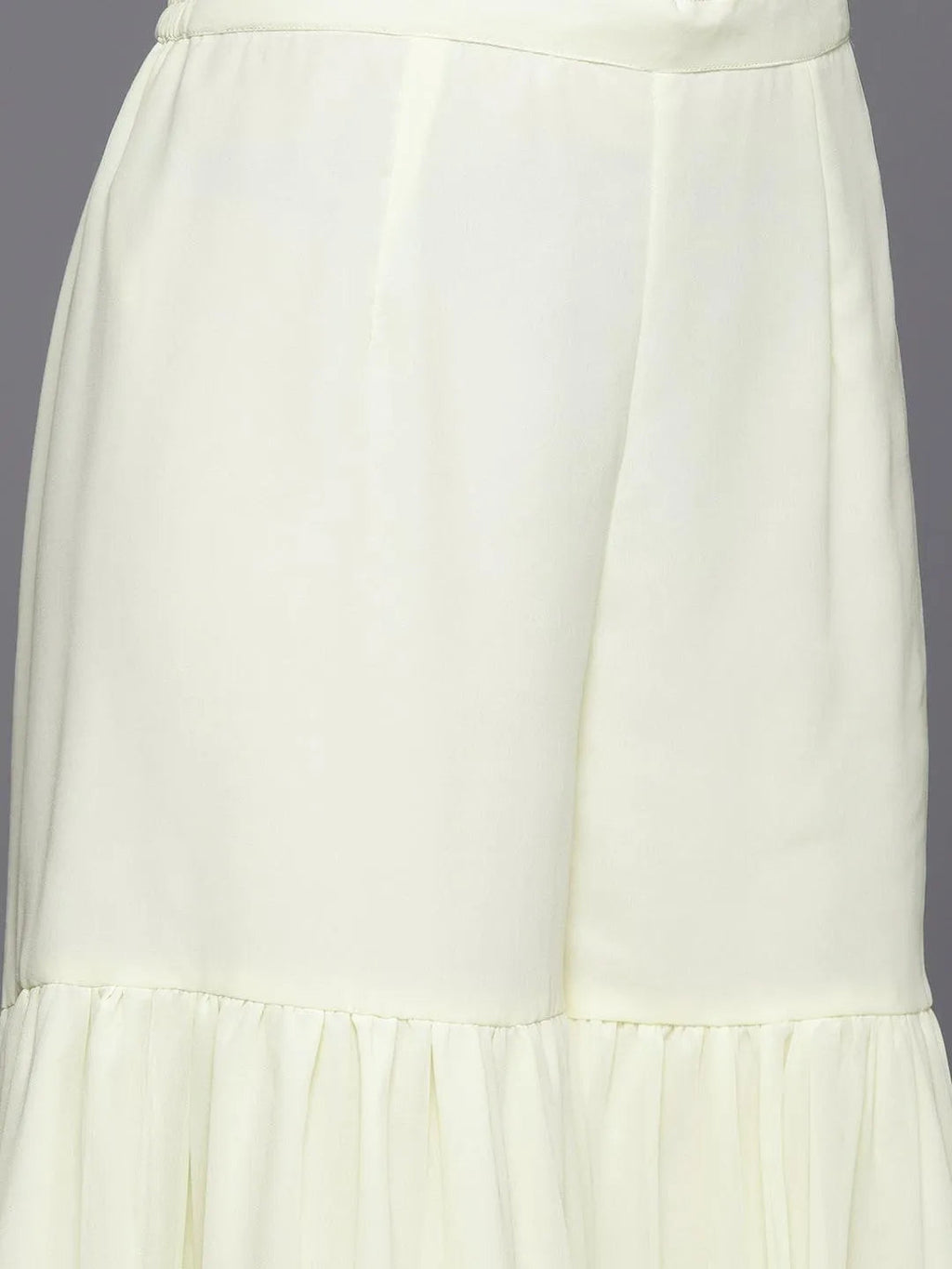 Lemon Embroidered Georgette A-Line Sharara Suit Set With Dupatta