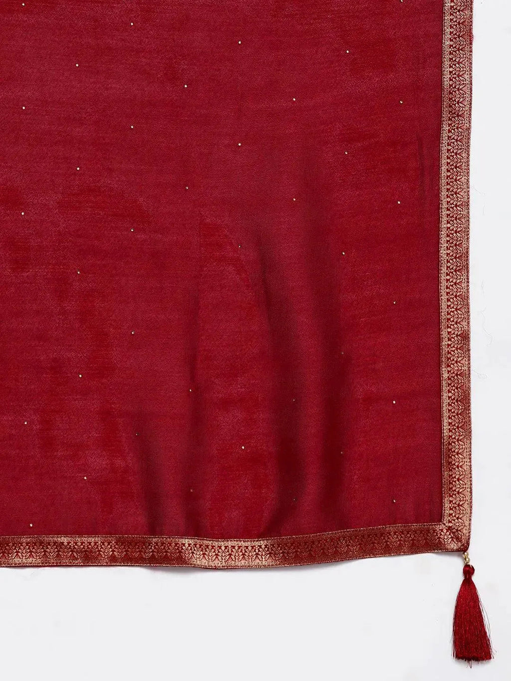 Maroon Yoke Design Silk Blend Anarkali Suit Set With Dupatta