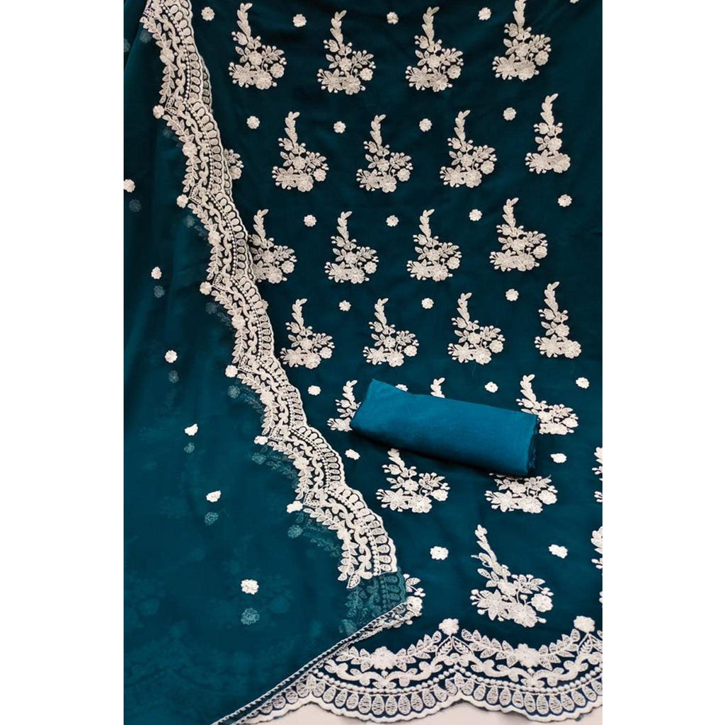 Morpich Embroidered Georgette Dress Material