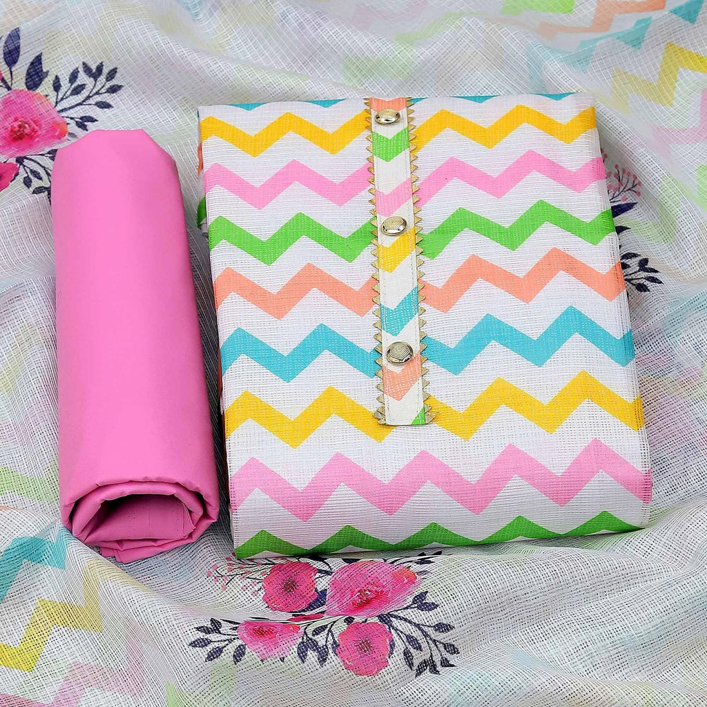 Multicolour Printed Kota Doriya Dress Material