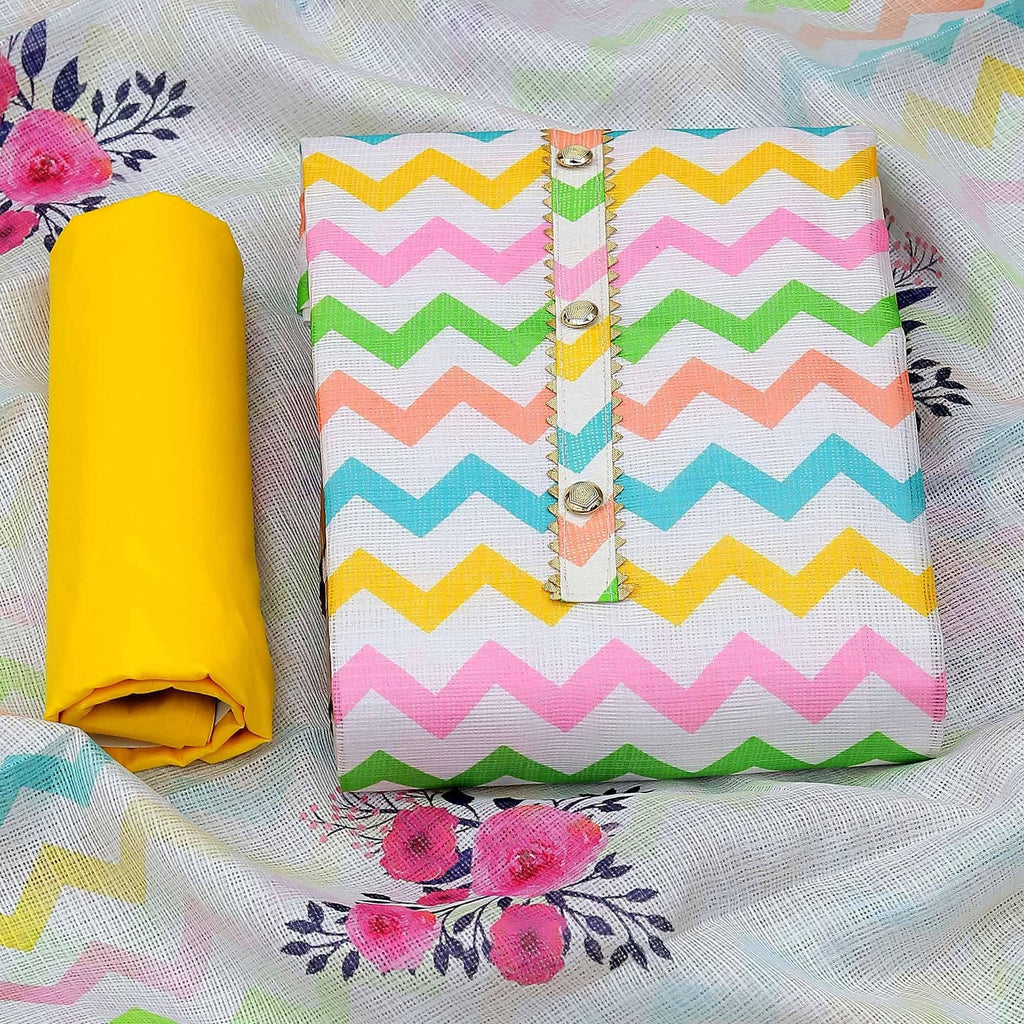 Multicolour Printed Kota Doriya Dress Material