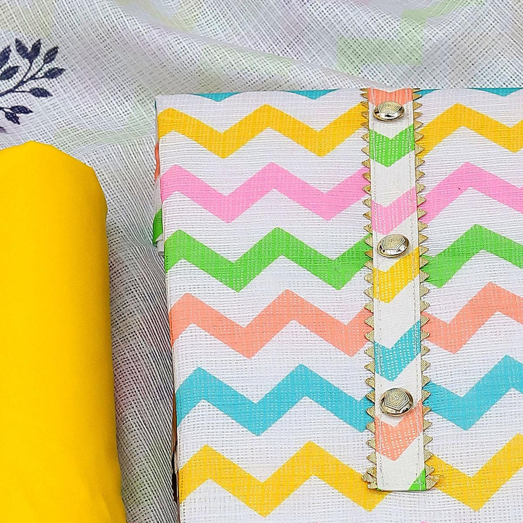 Multicolour Printed Kota Doriya Dress Material