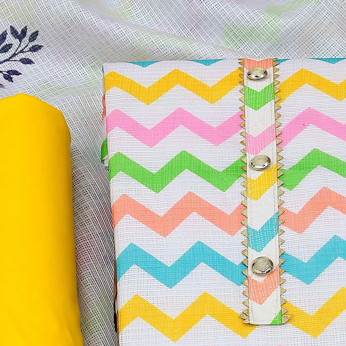 Multicolour Printed Kota Doriya Dress Material