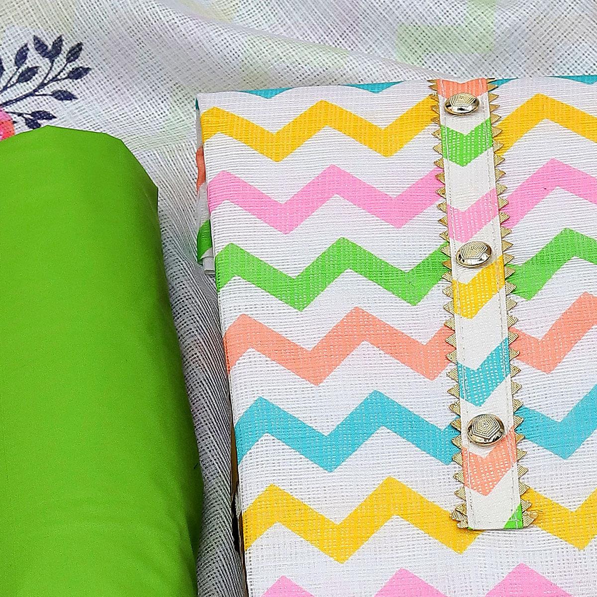 Multicolour Printed Kota Doriya Dress Material