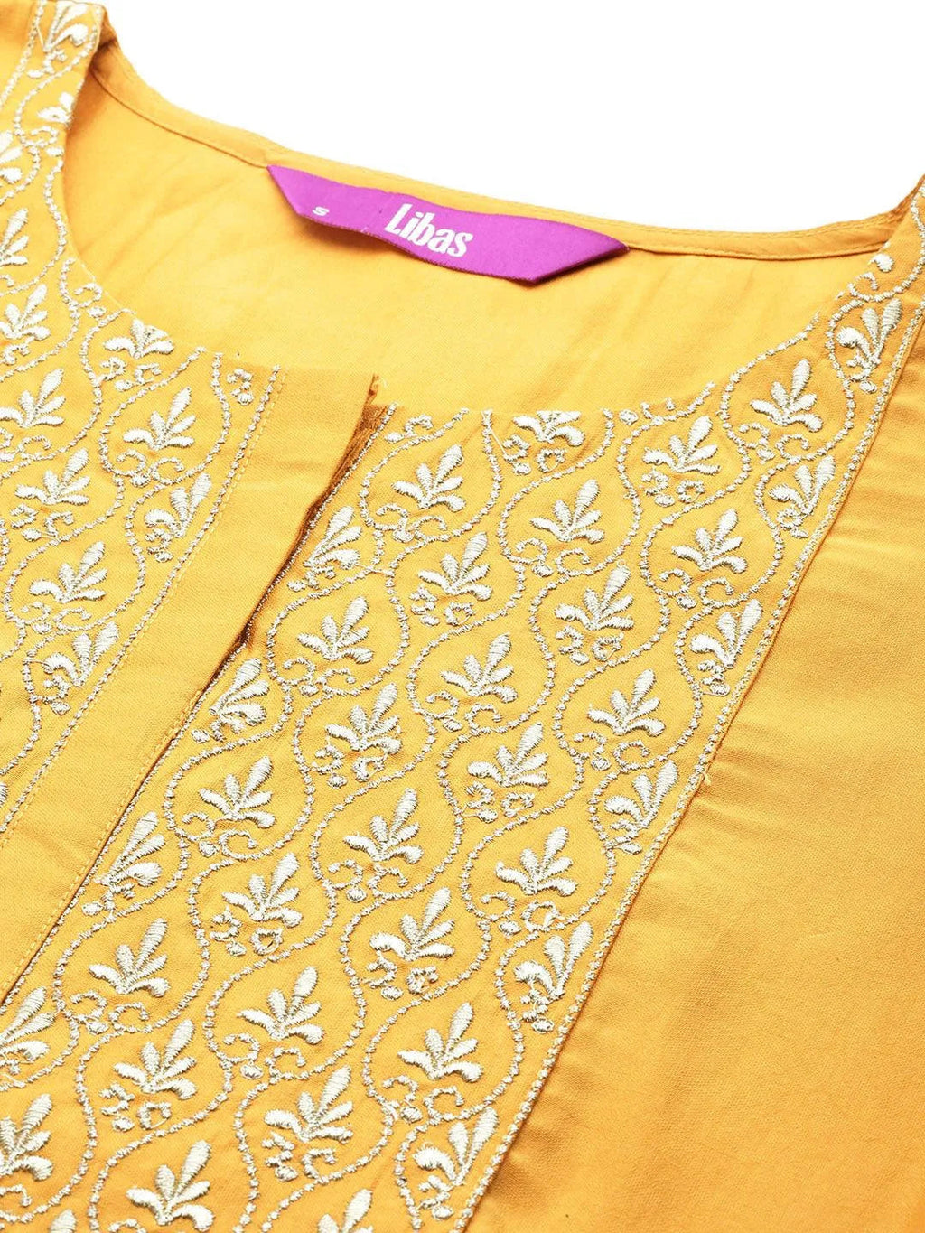 Mustard Solid Silk Blend Straight Suit With Dupatta