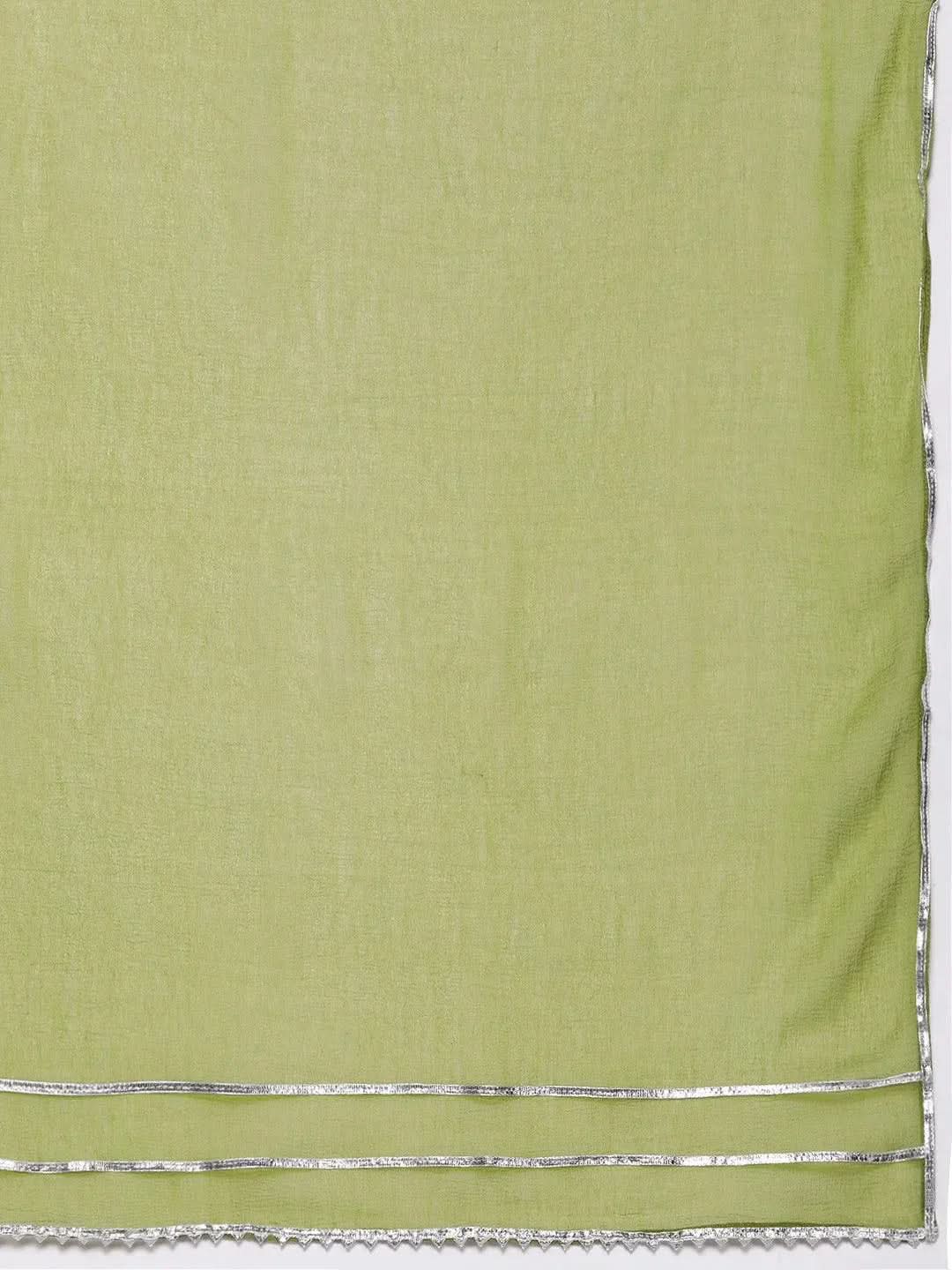 Mustard Yoke Design Silk Blend Straight Kurta With Dupatta