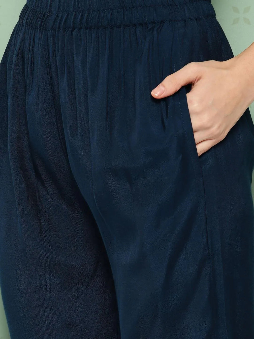 Blue Embroidered Silk Blend Pakistani Suit