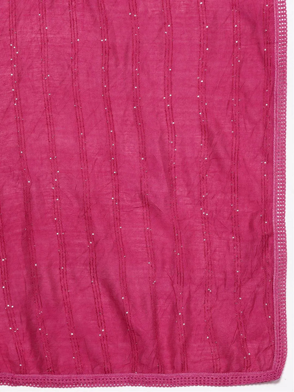 Pink Yoke Design Silk Blend Straight Suit With Dupatta