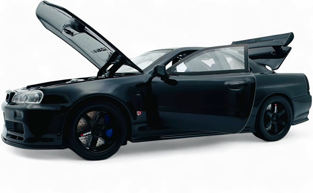 Nissan Skyline R34 GT-R 1:24 diecast scale model car collectible - Multicolor