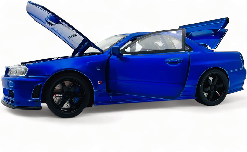 Nissan Skyline R34 GT-R 1:24 diecast scale model car collectible - Multicolor