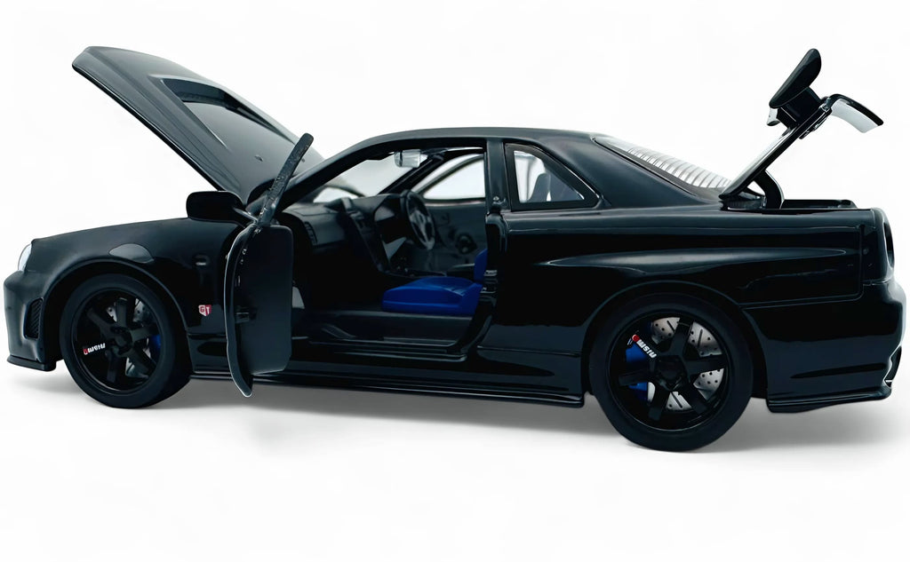 Nissan Skyline R34 GT-R 1:24 diecast scale model car collectible - Multicolor