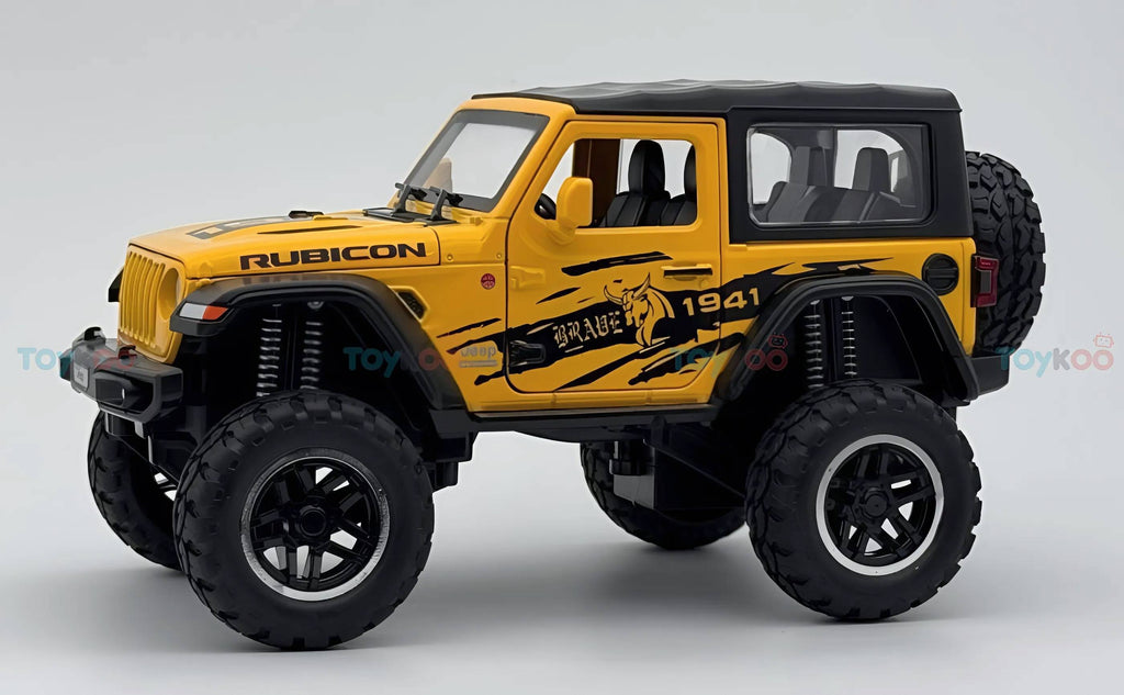Jeep Wrangler Rubicon 1:18 diecast Scale Model car with Removable Top  - Big Size