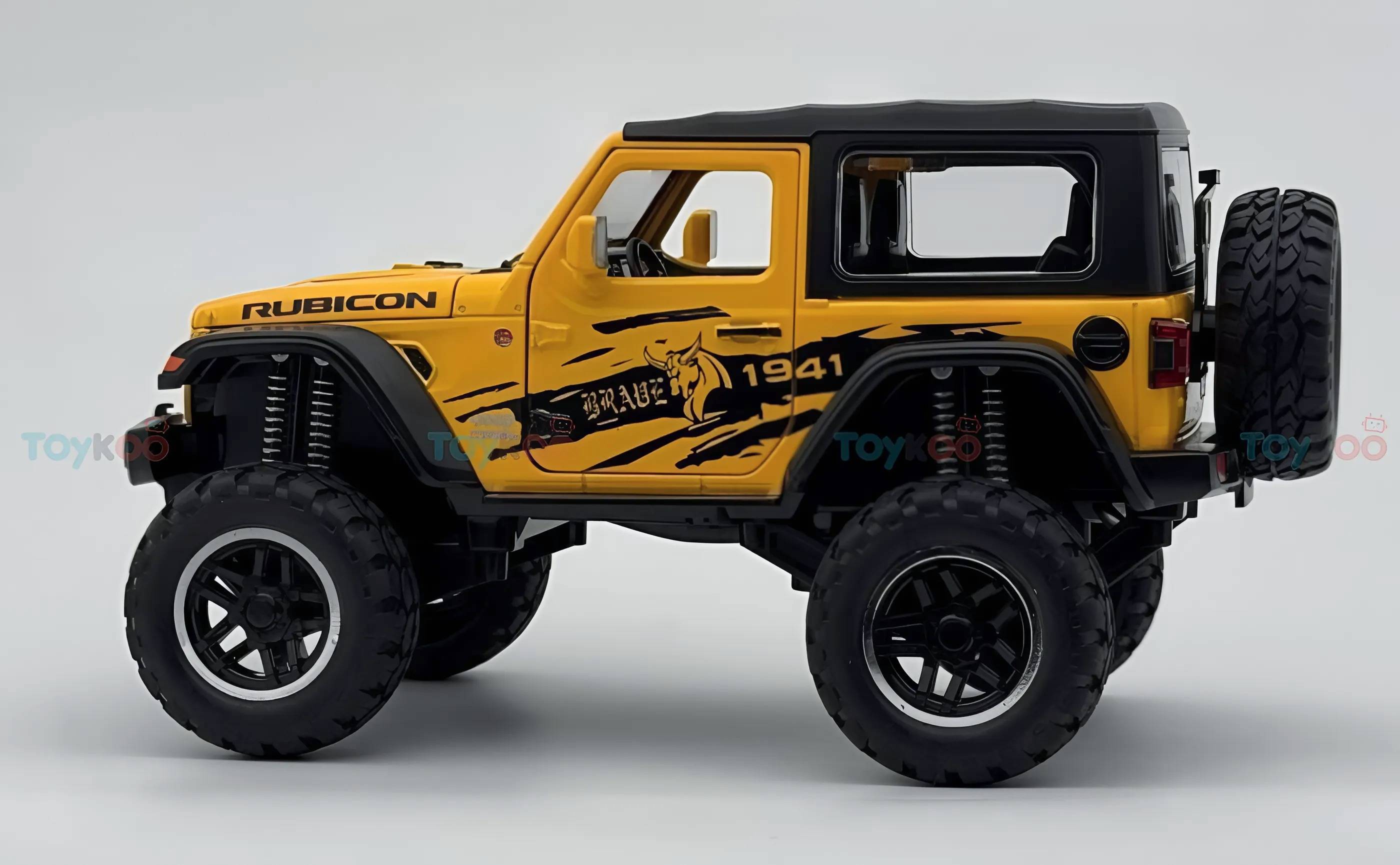 Jeep Wrangler Rubicon 1:18 diecast Scale Model car with Removable Top  - Big Size