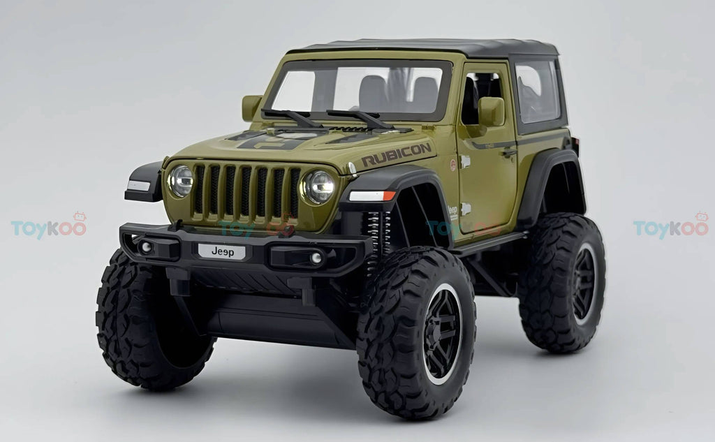 Jeep Wrangler Rubicon 1:18 diecast Scale Model car with Removable Top  - Big Size