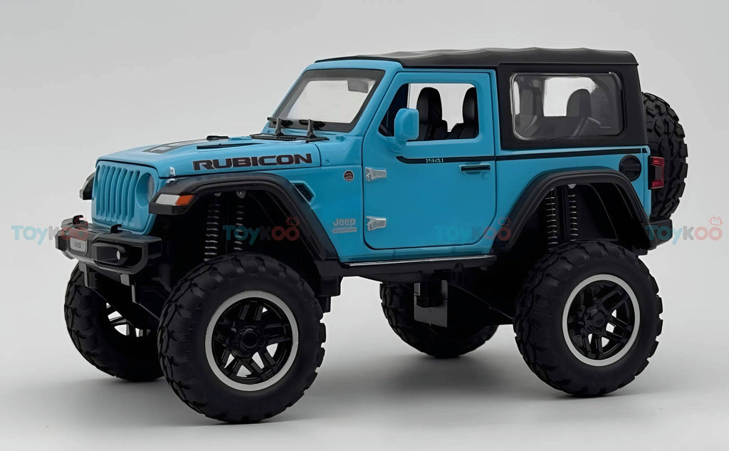Jeep Wrangler Rubicon 1:18 diecast Scale Model car with Removable Top  - Big Size