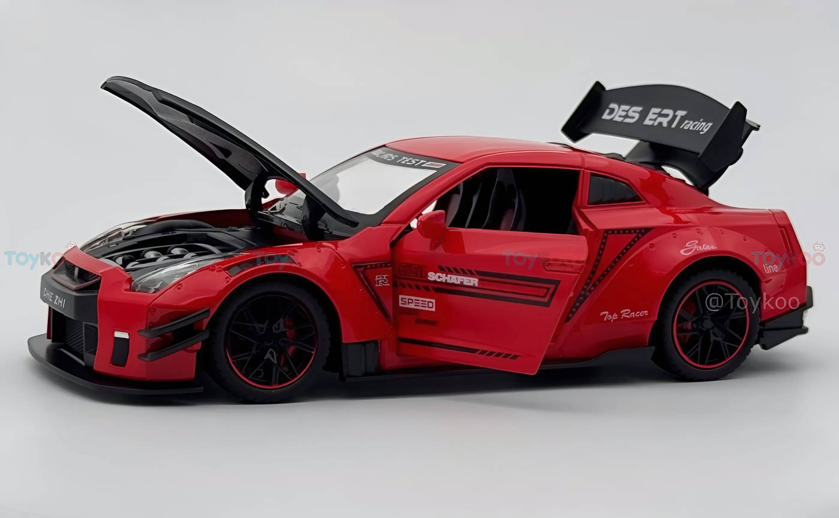 Nissan GTR-R R35 Schafer 1:18 diecast scale model miniature car - Big Size | Assorted Colors